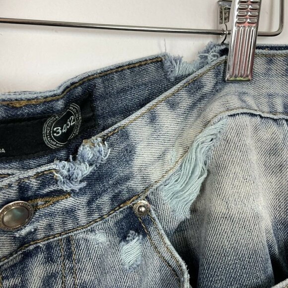 Premium Label NY Luxury Goods Acid Washed distressed Jeans mens 34x32 - Picture 10 of 11